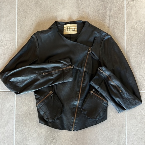 illia 100% Leather Jacket Size 4 - Picture 4 of 7